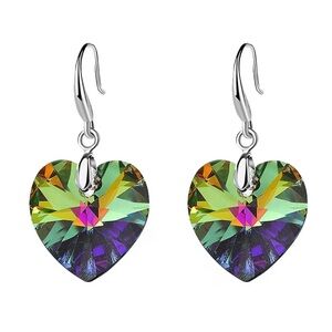 Heart-Shaped Crystal Earrings